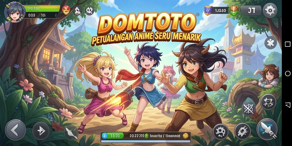 Screenshot DOMTOTO menampilkan combat anime yang mendebarkan dan visual yang menawan.
