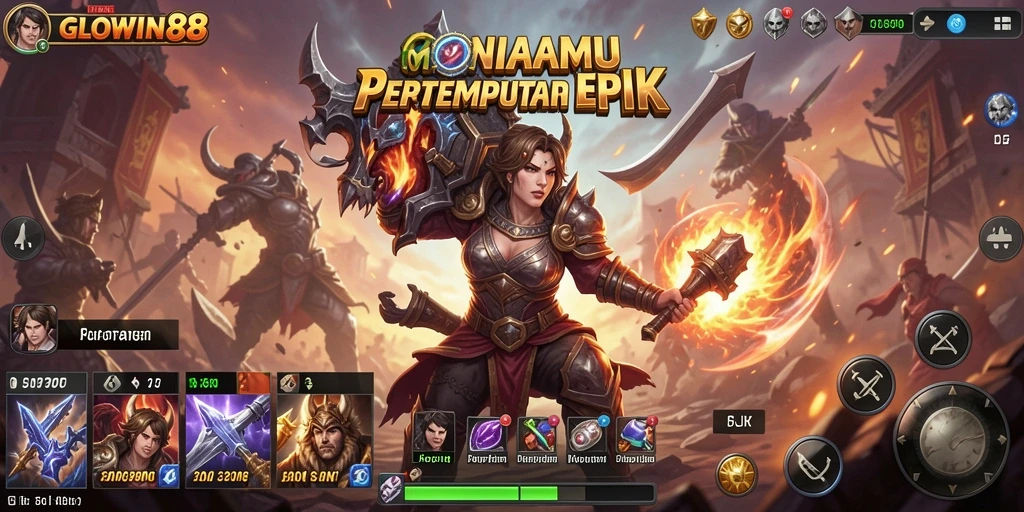 Screenshot GLOWIN88 menampilkan aksi pertahanan menara yang mengasyikkan.