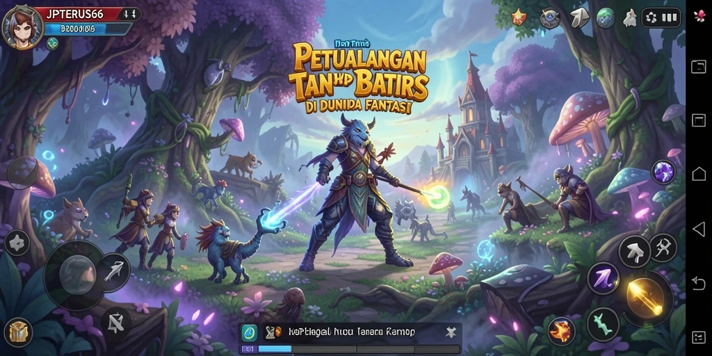 Screenshot menunjukkan gameplay seru dalam petualangan fantastis.