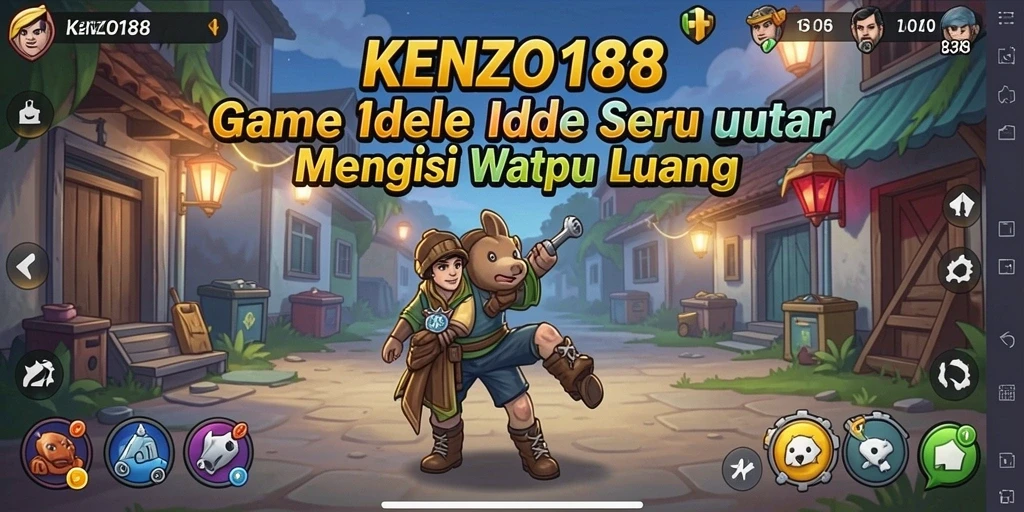 Tampilan gameplay KENZO188 dengan karakter dan sumber daya yang berkembang secara otomatis.