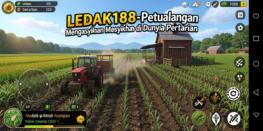 Screenshot gameplay LEDAK188 menampilkan aksi bertani yang seru dan interaksi indah.