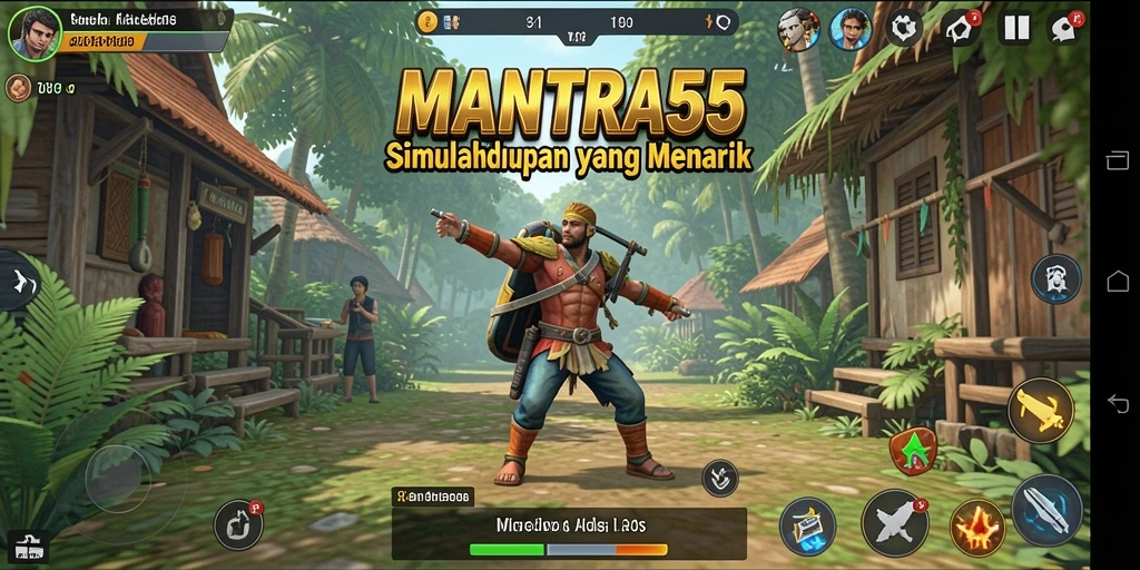 Tampilan gameplay MANTRA55 yang realistis dan interaktif.