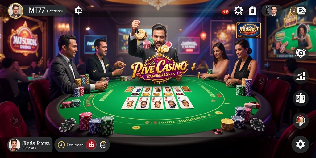 Tampilan menarik dari gameplay Live Casino di MT777.