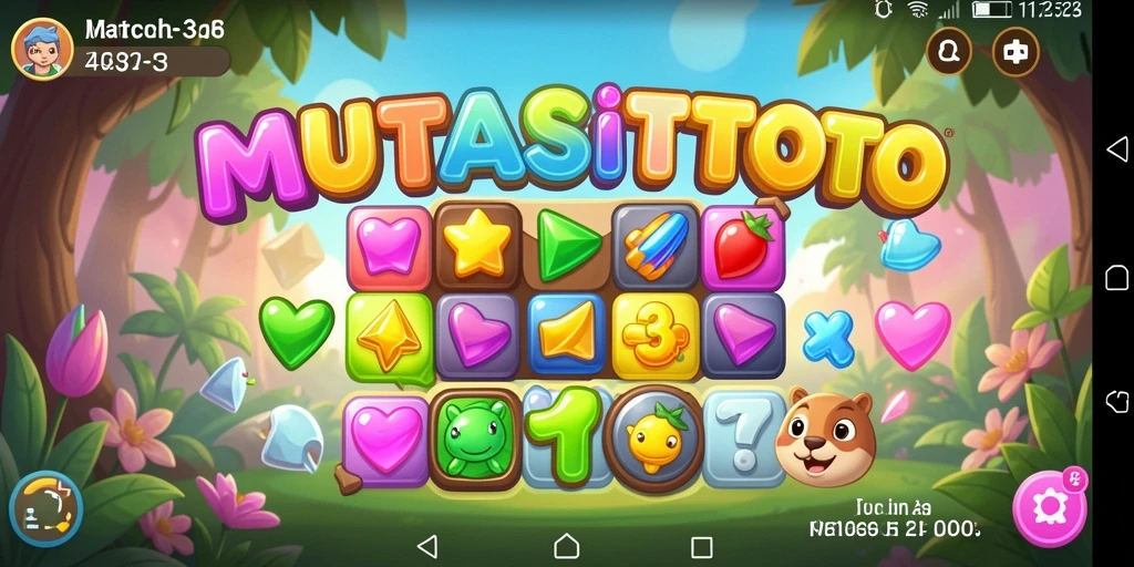 Tampilan gameplay seru dalam permainan Match-3 MUTASITOTO.