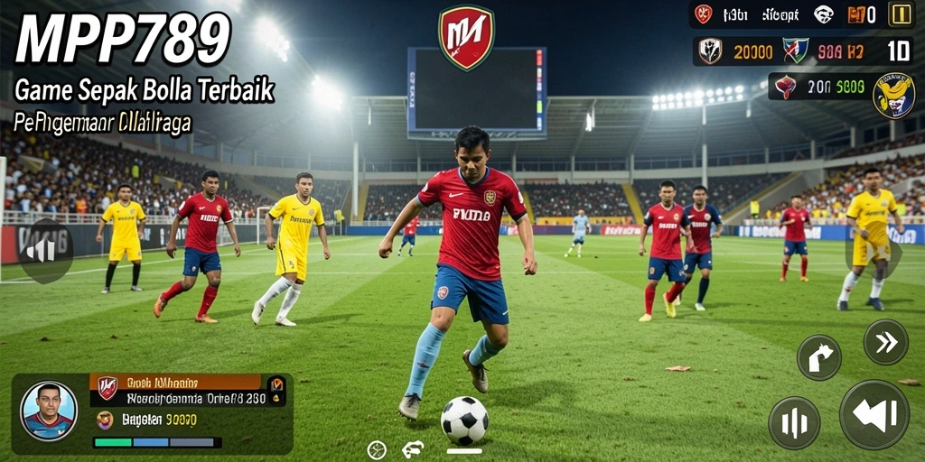 Screenshot MVP789 menampilkan aksi seru di lapangan sepak bola.