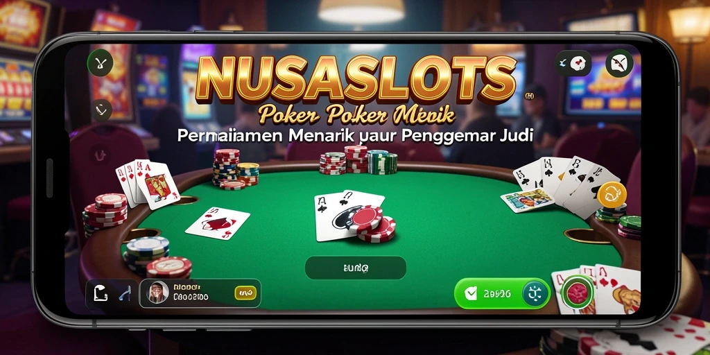 Screenshot NUSASLOTS menampilkan gameplay Poker yang seru dan interaktif.