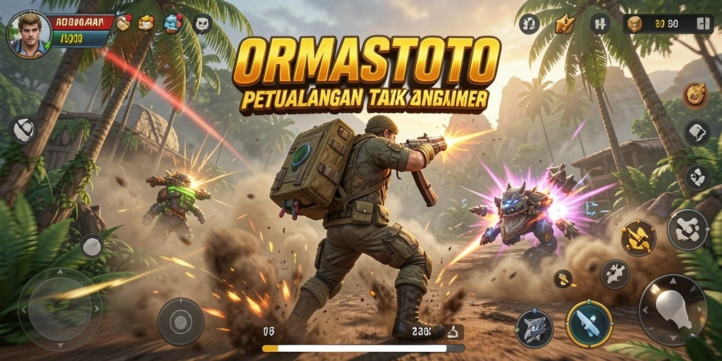 Screenshot ORMASTOTO menampilkan aksi mendebarkan dalam pertempuran intens.