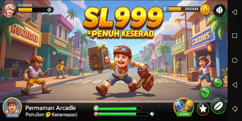 Tangkapan layar gameplay SL999 menampilkan momen mendebarkan dalam level Arcade.