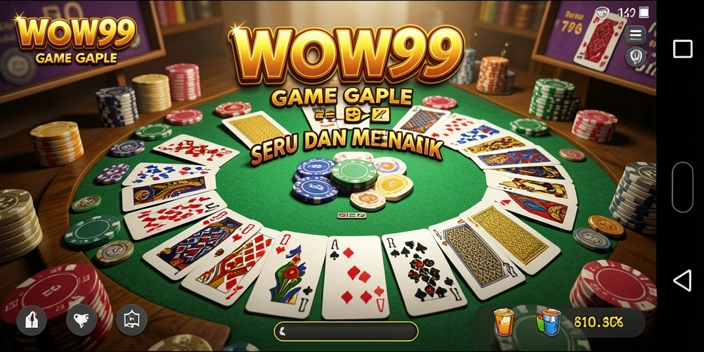 Tampilan visual gameplay Gaple yang seru dan interaktif.