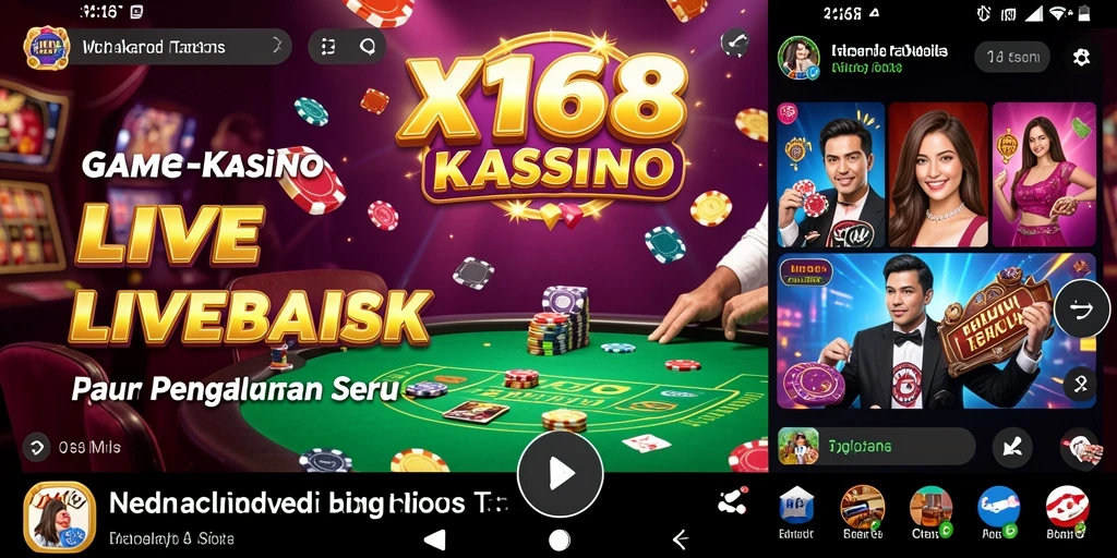 Gameplay Live Casino X168 yang seru dan interaktif.