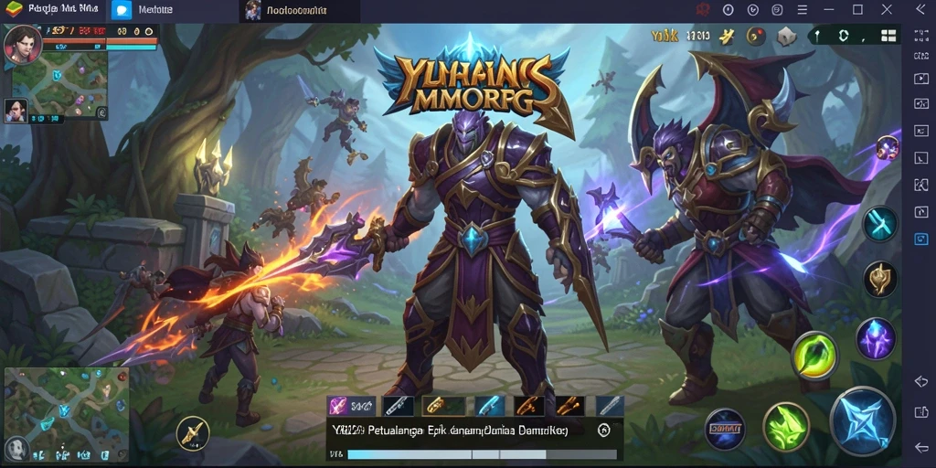 Tampilan memukau gameplay MMORPG yang mengundang petualangan.